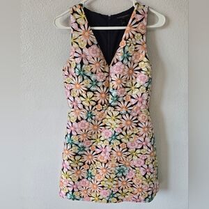 Banana Republic Dress, Floral Jacquard Fabric, Lined Sheath, 4